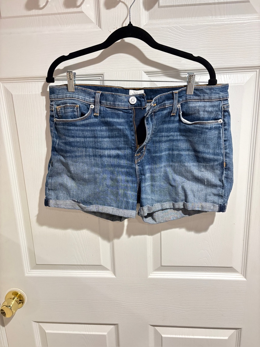 Hudson Jeans Light Blue Rolled Hem Denim Shorts